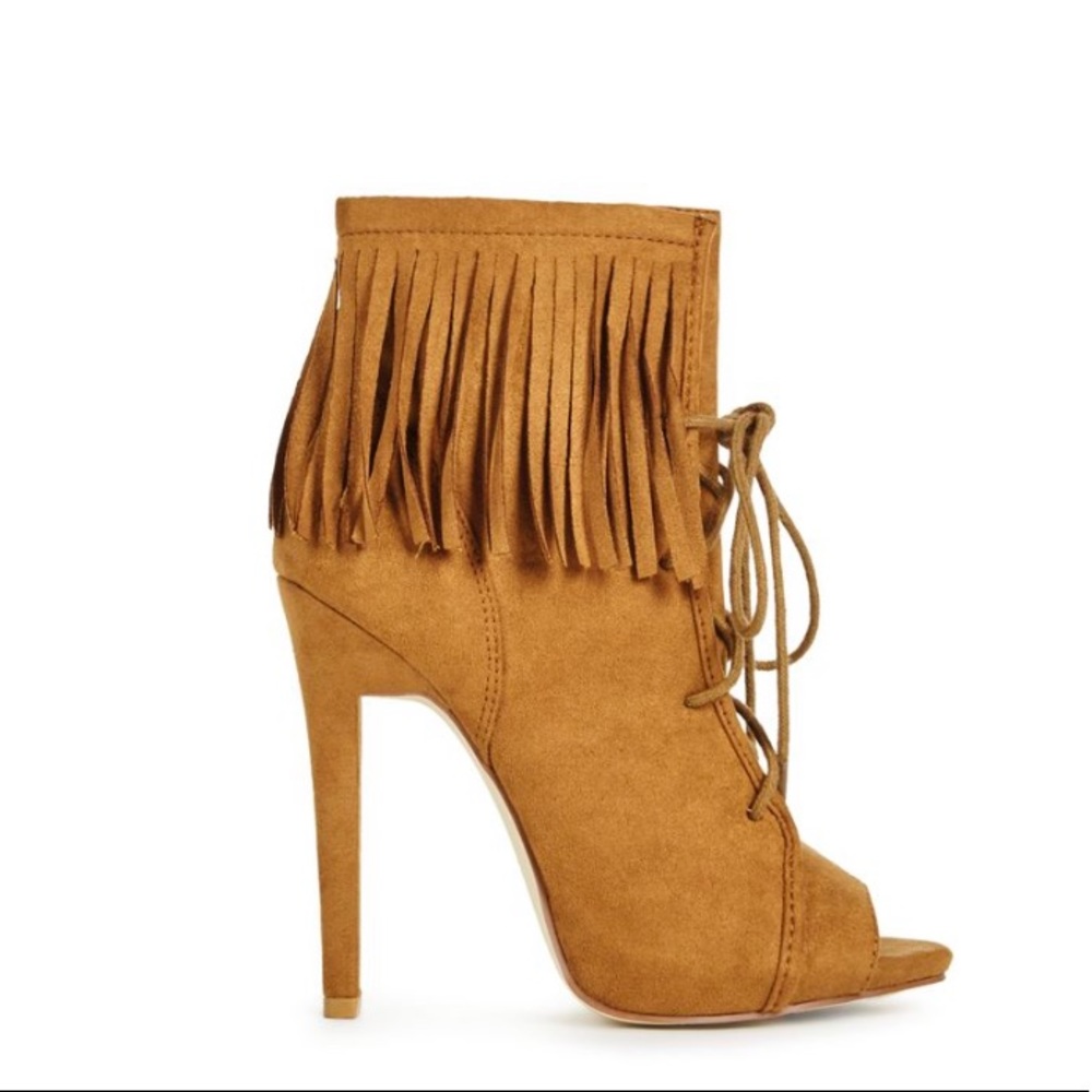 JustFab open toe booties - 8 - Picture 1 of 6